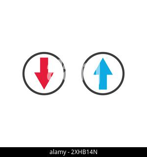 Flèche vers le haut flèche vers le bas point de pointeur nord sud levage bouton d'ascenseur Télécharger Télécharger chargement chargement curseur vers l'avant vers l'arrière Noir Blanc signe vectoriel Illustration de Vecteur