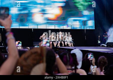 Groupe coréen Nmixx pendant le spectacle aux i-Days à Milan Banque D'Images