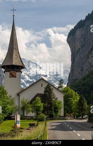 Eiger et montagnes, Suisse Banque D'Images