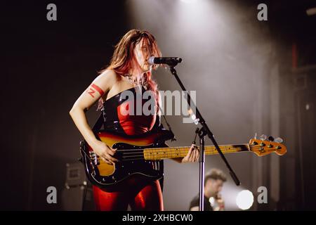 Le groupe américain The Last internationale se produit en direct à Turin en ouverture de Tom Morello Banque D'Images