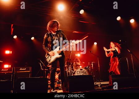 Le groupe américain The Last internationale se produit en direct à Turin en ouverture de Tom Morello Banque D'Images