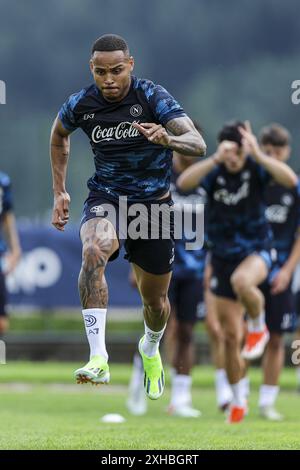 Natan, défenseur brésilien de Napoli, pendant le camp d'entraînement de pré-saison 2024-25 de la SSC Napoli à val di Sole dans le Trentin, Dimaro Folgarida&#XA;&#XA ; crédit : Independent photo Agency Srl/Alamy Live News Banque D'Images