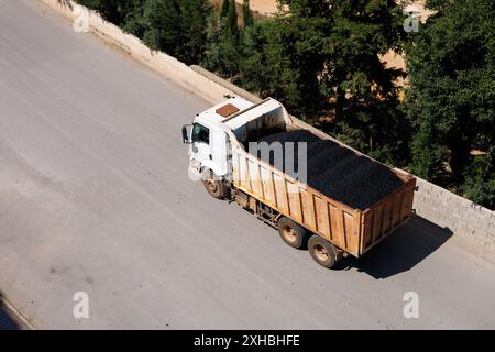 un chariot avec vue de dessus du sol Banque D'Images