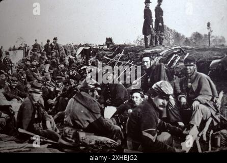 Petersburg, va Etats-Unis 9/1987. Champ de bataille de Petersbourg : siège du 6/9/1864 au 3/25/1865. 9 mois, 2 semaines et 2 jours. Victoire de l'Union par le général Grant sur le général Lee. Nombre estimé de victimes: 42 000 Union et 28 000 Confederate. Banque D'Images