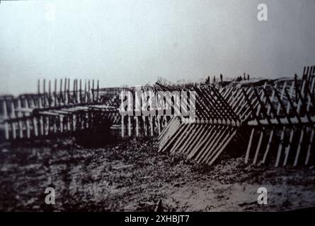 Petersburg, va Etats-Unis 9/1987. Champ de bataille de Petersbourg : siège du 6/9/1864 au 3/25/1865. 9 mois, 2 semaines et 2 jours. Victoire de l'Union par le général Grant sur le général Lee. Nombre estimé de victimes: 42 000 Union et 28 000 Confederate. Banque D'Images