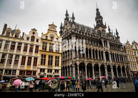 La Maison du Roi, le Heaume, le Paon et le petit Renard au Grote Markt à Bruxelles, Belgique. Banque D'Images