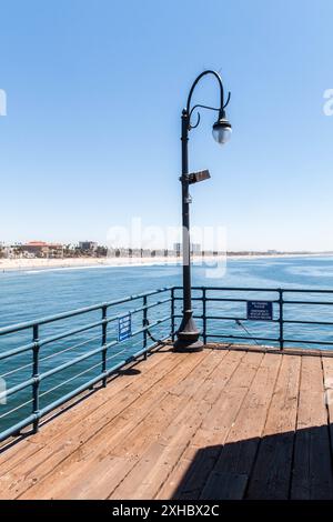 Lampadaire sur Santa Monica Pier California Banque D'Images