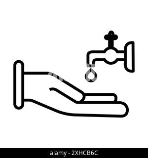 Icône d'ablution symbole vectoriel ou collection d'ensemble de signes dans un contour noir et blanc Illustration de Vecteur