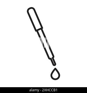 Icône de pipette compte-gouttes symbole vecteur ou ensemble de signes collection dans un contour noir et blanc Illustration de Vecteur