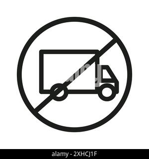 Pas de panneau de camion symbole vectoriel ou ensemble de panneaux de collection dans un contour noir et blanc Illustration de Vecteur
