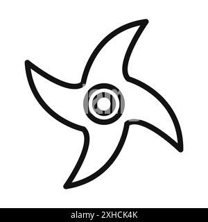 Icône shuriken symbole vectoriel ou collection de jeu de signes dans un contour noir et blanc Illustration de Vecteur