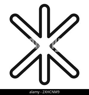 Icône astérisque symbole vectoriel ou ensemble de signes collection dans un contour noir et blanc Illustration de Vecteur