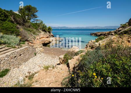 Calo Fort, Calo de la Reina -, Llucmajor, Majorque, Îles Baléares, Espagne Banque D'Images