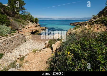 Calo Fort, Calo de la Reina -, Llucmajor, Majorque, Îles Baléares, Espagne Banque D'Images