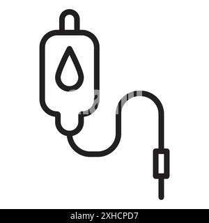 Icône de transfusion sanguine symbole vectoriel ou ensemble de signes collection dans un contour noir et blanc Illustration de Vecteur