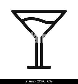 Icône cocktail Vector symbole ou collection d'ensemble de signe dans un contour noir et blanc Illustration de Vecteur