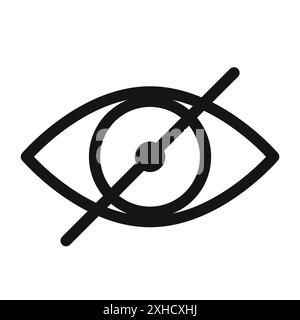 Icône croisée d'yeux symbole vectoriel ou collection d'ensemble de signes dans un contour noir et blanc Illustration de Vecteur