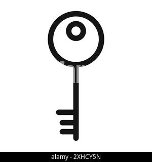 Icône de clé symbole vectoriel ou collection d'ensembles de signes dans un contour noir et blanc Illustration de Vecteur