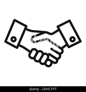 Icône de poignée de main symbole vectoriel ou collection d'ensembles de signes dans un contour noir et blanc Illustration de Vecteur