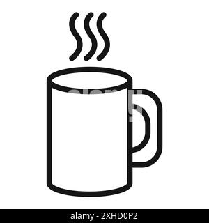 Icône de tasse à café chaud symbole vectoriel ou collection d'ensemble de signes dans un contour noir et blanc Illustration de Vecteur