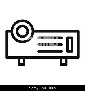 Icône de projecteur symbole vectoriel ou collection de signes dans un contour noir et blanc Illustration de Vecteur
