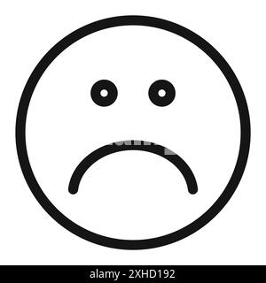 Icône Sad symbole vecteur ou ensemble de signes collection dans un contour noir et blanc Illustration de Vecteur