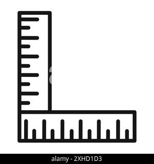 Règle icône combinée symbole vectoriel ou ensemble de signes collection dans un contour noir et blanc Illustration de Vecteur