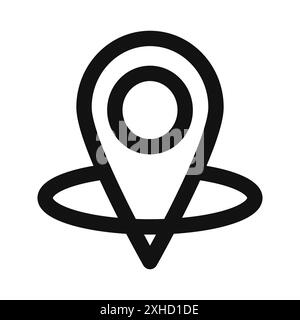 Icône de marqueur symbole vectoriel ou ensemble de signes collection dans un contour noir et blanc Illustration de Vecteur