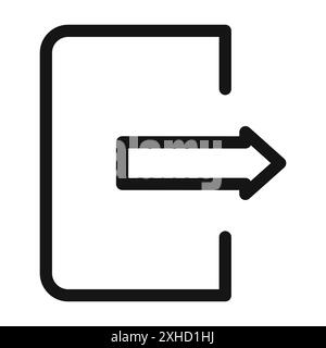 Icône de déconnexion symbole vectoriel ou ensemble d'affiches collection dans un contour noir et blanc Illustration de Vecteur