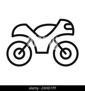 Icône de moto symbole vectoriel ou collection d'ensemble de signes dans un contour noir et blanc Illustration de Vecteur