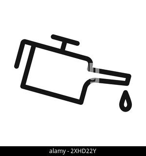 Icône de bidon d'huile symbole vectoriel ou ensemble de signes collection dans un contour noir et blanc Illustration de Vecteur