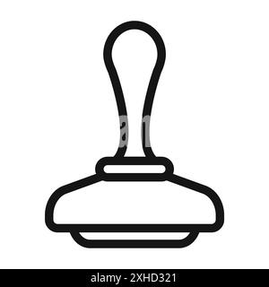 Icône de timbre symbole vectoriel ou collection d'ensemble de signe dans un contour noir et blanc Illustration de Vecteur
