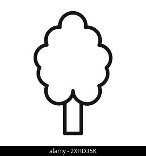 Icône de l'arbre symbole vecteur ou collection d'ensemble de signes dans un contour noir et blanc Illustration de Vecteur