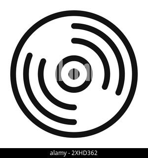 Icône de vinyle symbole vectoriel ou collection d'ensemble d'enseignes dans un contour noir et blanc Illustration de Vecteur