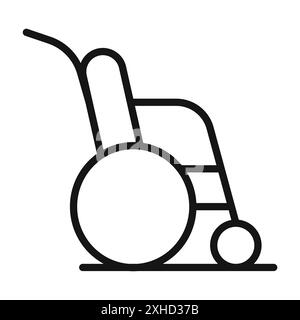 Icône de fauteuil roulant symbole vectoriel ou collection d'ensemble de signes dans un contour noir et blanc Illustration de Vecteur