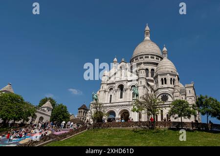 Paris, France, juin 07 vue de la basilique du Sacré-Couer au sommet de la colline Banque D'Images