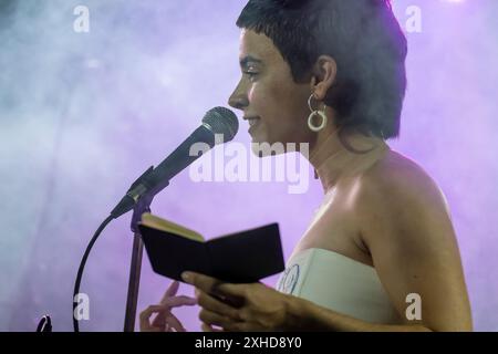 Récital de concert d'Anna Ferrer et Clara Fiol, consolation, Sant Joan, 'la Lluna en vers', Majorque, Îles Baléares, Espagne. Banque D'Images