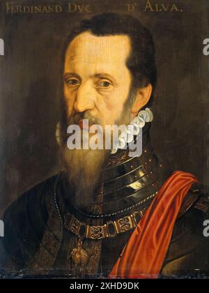 Portrait de Ferdinand Alvarez de Toledo (1507-82), duc d'Alba peinture d'après Willem Key Banque D'Images