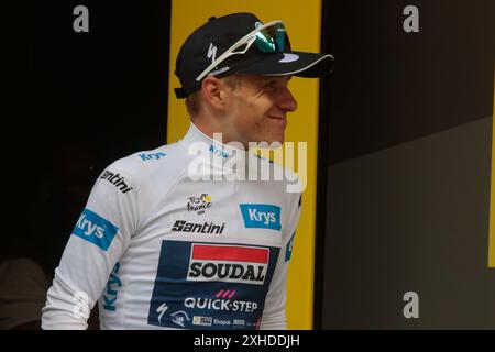 Remco Evenepoel Best Young Rider Tour de France 2024 Banque D'Images