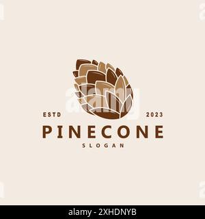 Logo Pinecone, illustration vectorielle de modèle de plante d'arbre de pin de conception minimaliste simple Illustration de Vecteur