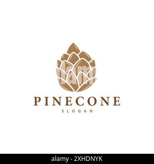 Logo Pinecone, illustration vectorielle de modèle de plante d'arbre de pin de conception minimaliste simple Illustration de Vecteur