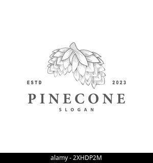 Logo Pinecone, illustration vectorielle de modèle de plante d'arbre de pin de conception minimaliste simple Illustration de Vecteur