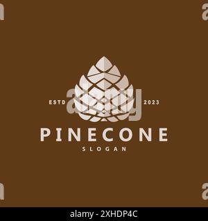 Logo Pinecone, illustration vectorielle de modèle de plante d'arbre de pin de conception minimaliste simple Illustration de Vecteur