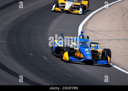 Newton, Ia, États-Unis. 12 juillet 2024. Kyffin SIMPSON (R) (4) de Bridgetown, Barbade s'entraîne pour le Hy-Vee Homefront 250 à Iowa Speedway à Newton, IA. (Crédit image : © Walter G. Arce Sr./ASP via ZUMA Press Wire) USAGE ÉDITORIAL SEULEMENT! Non destiné à UN USAGE commercial ! Banque D'Images