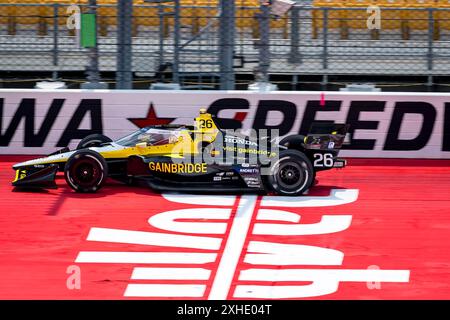 Newton, Ia, États-Unis. 12 juillet 2024. COLTON HERTA (26) de Valence, Californie pratique pour le Hy-Vee Homefront 250 à Iowa Speedway à Newton, IA. (Crédit image : © Walter G. Arce Sr./ASP via ZUMA Press Wire) USAGE ÉDITORIAL SEULEMENT! Non destiné à UN USAGE commercial ! Banque D'Images