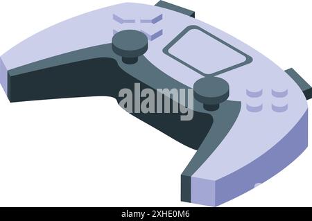 Manette de jeu moderne pour jouer à des jeux vidéo vue isométrique, appareil sans fil pour le divertissement Illustration de Vecteur