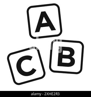 A icône cubes B C symbole vectoriel ou collection d'ensembles d'enseignes dans un contour noir et blanc Illustration de Vecteur