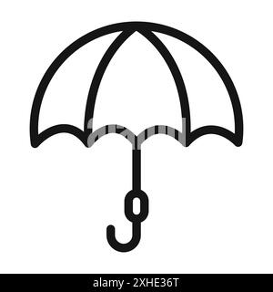 Icône de parapluie noir symbole vectoriel ou collection d'ensemble d'enseignes dans un contour noir et blanc Illustration de Vecteur