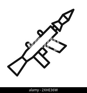 Icône de bazooka symbole vectoriel ou collection d'ensemble de signes dans un contour noir et blanc Illustration de Vecteur