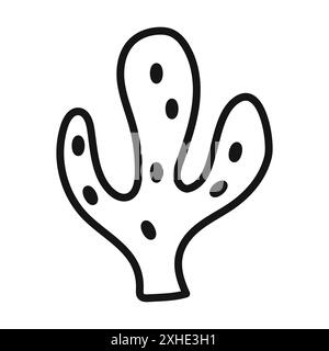 Icône de cactus symbole vectoriel ou collection d'ensemble de signes dans un contour noir et blanc Illustration de Vecteur